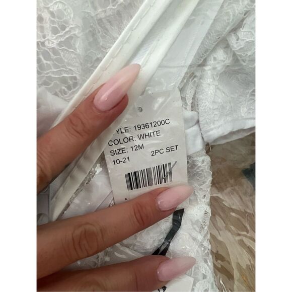 Pippa + Julie NWT White Christening Gown & Cap Infant White 12 Month - Picture 4 of 4